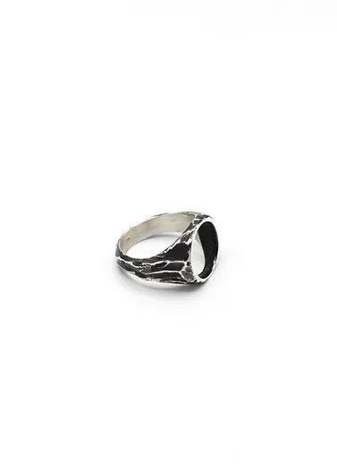 Bague chevalière argent 925 patiné - Bluff