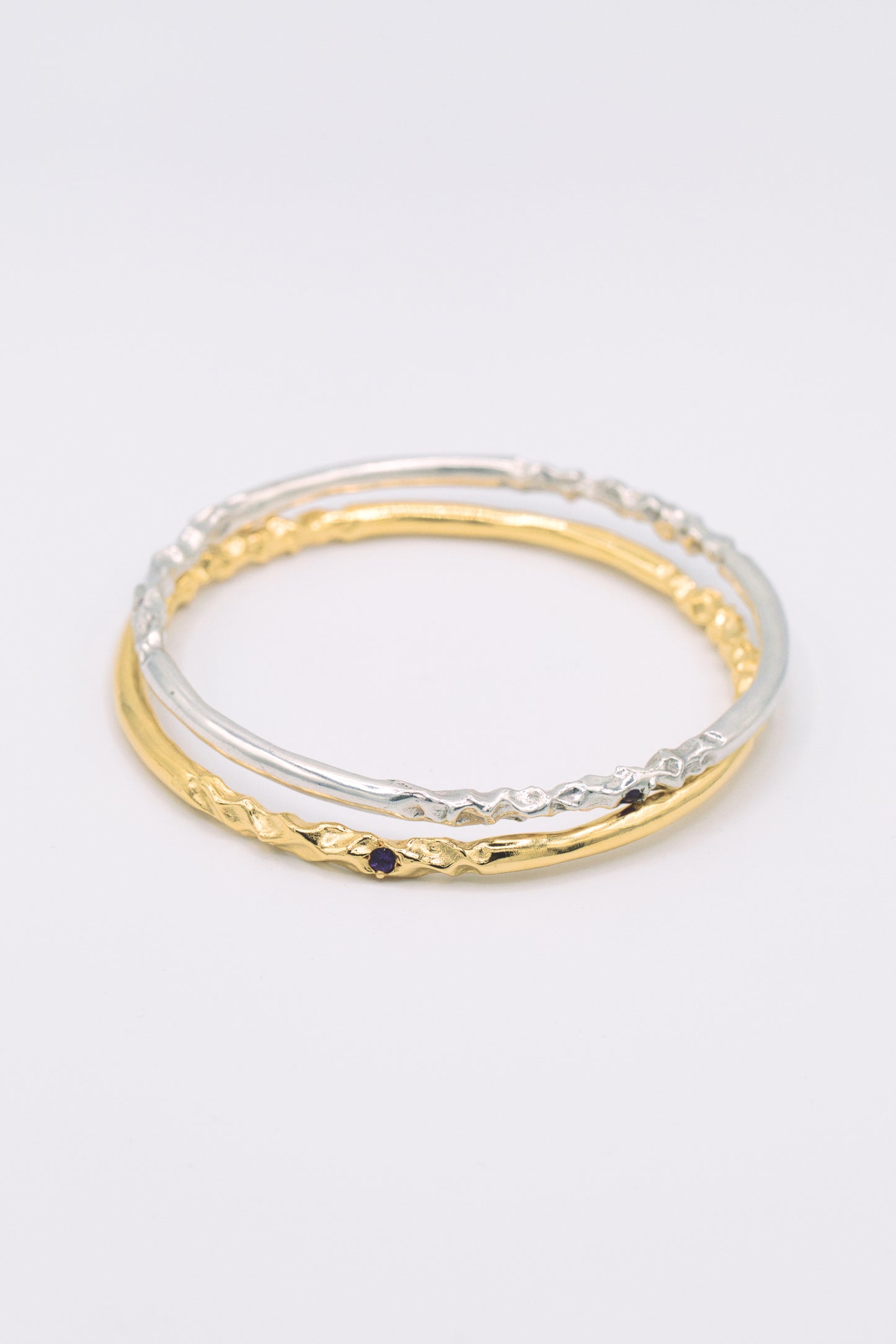 Bracelet jonc vermeil & pierres fines - Chamade