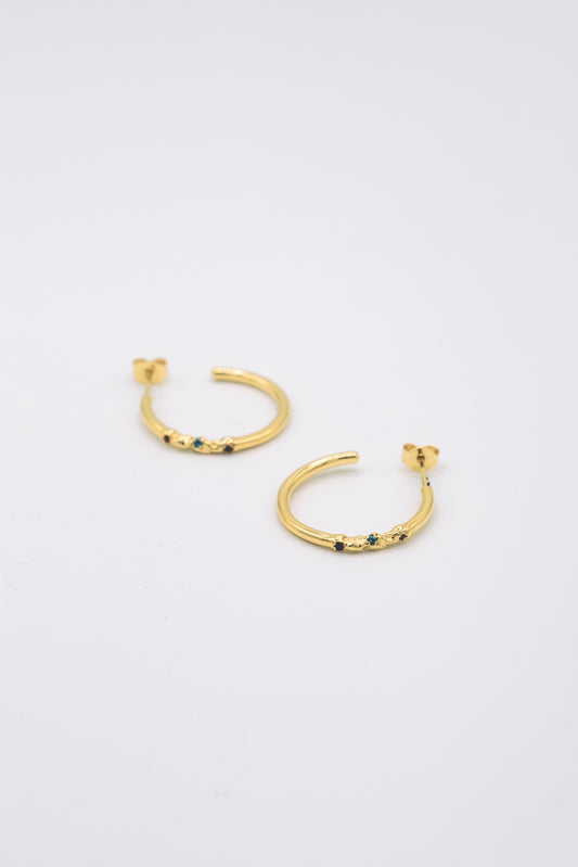 Boucles d'oreilles créoles vermeil & pierres fines - Chamade 1.0