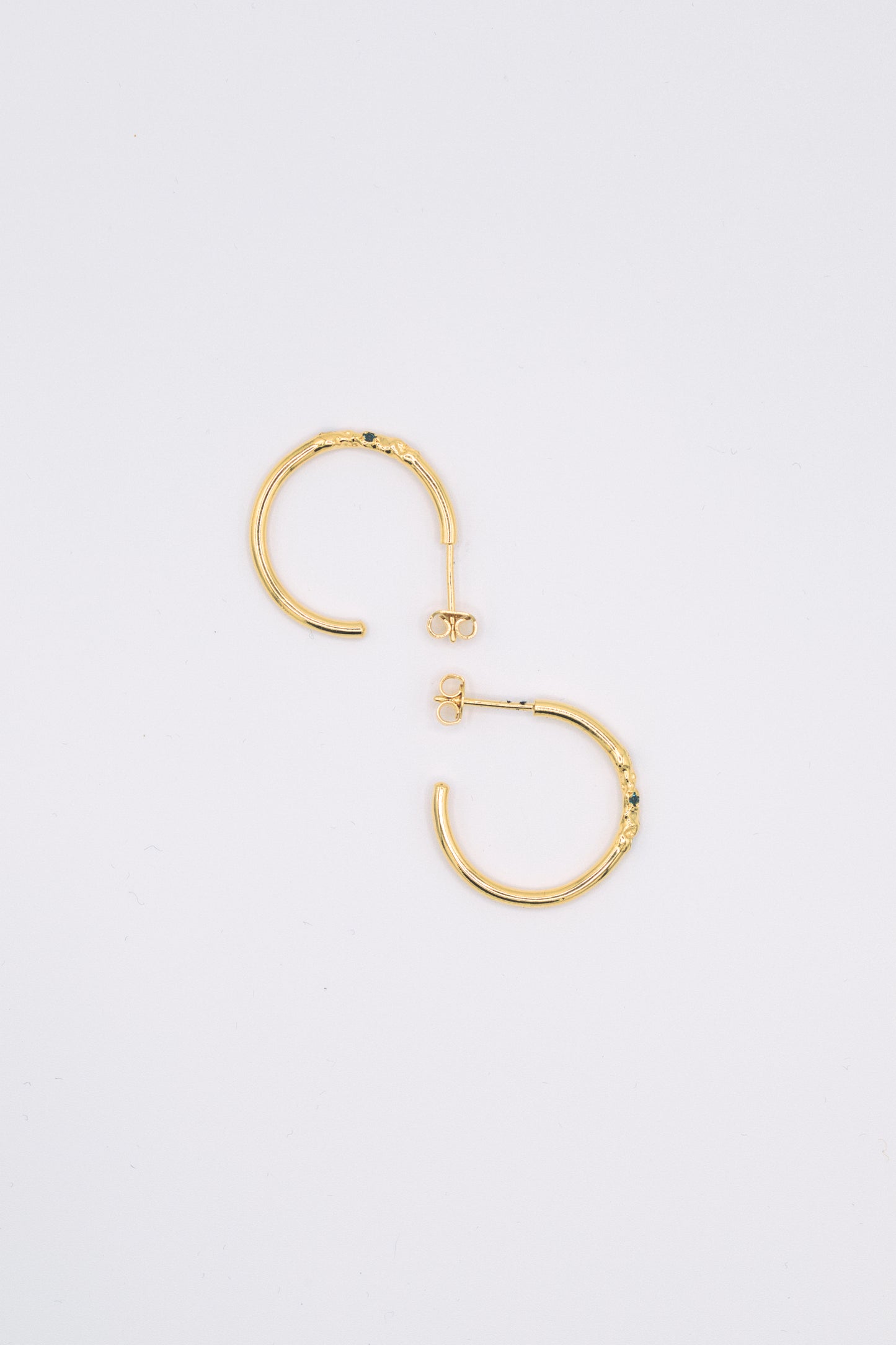 Boucles d'oreilles créoles vermeil & pierres fines - Chamade 1.0