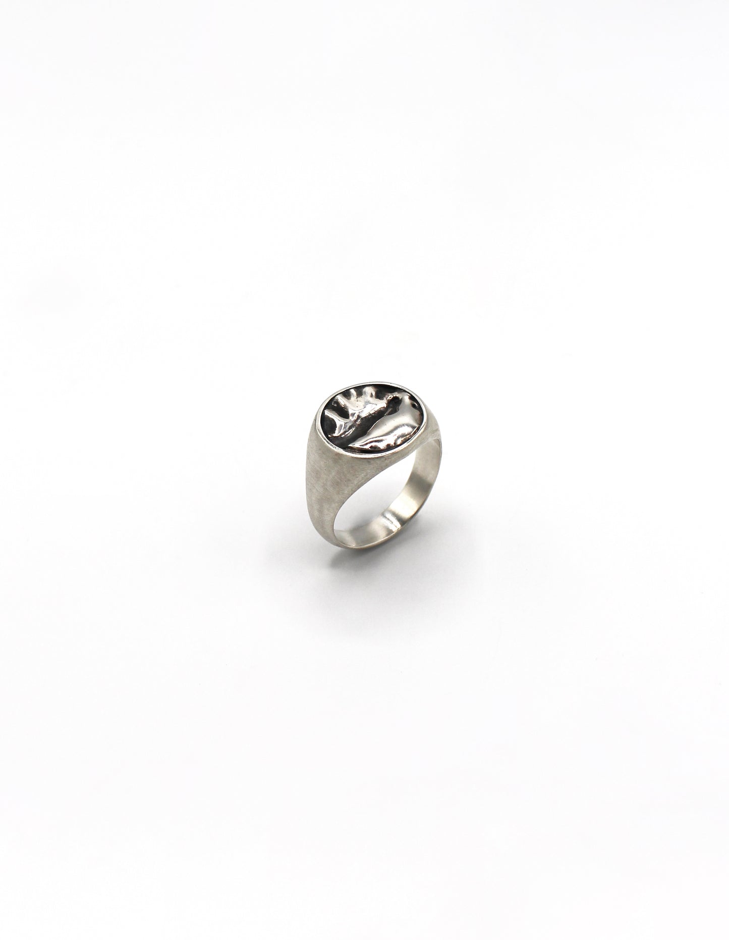 Bague chevalière argent 925 patiné - Punch