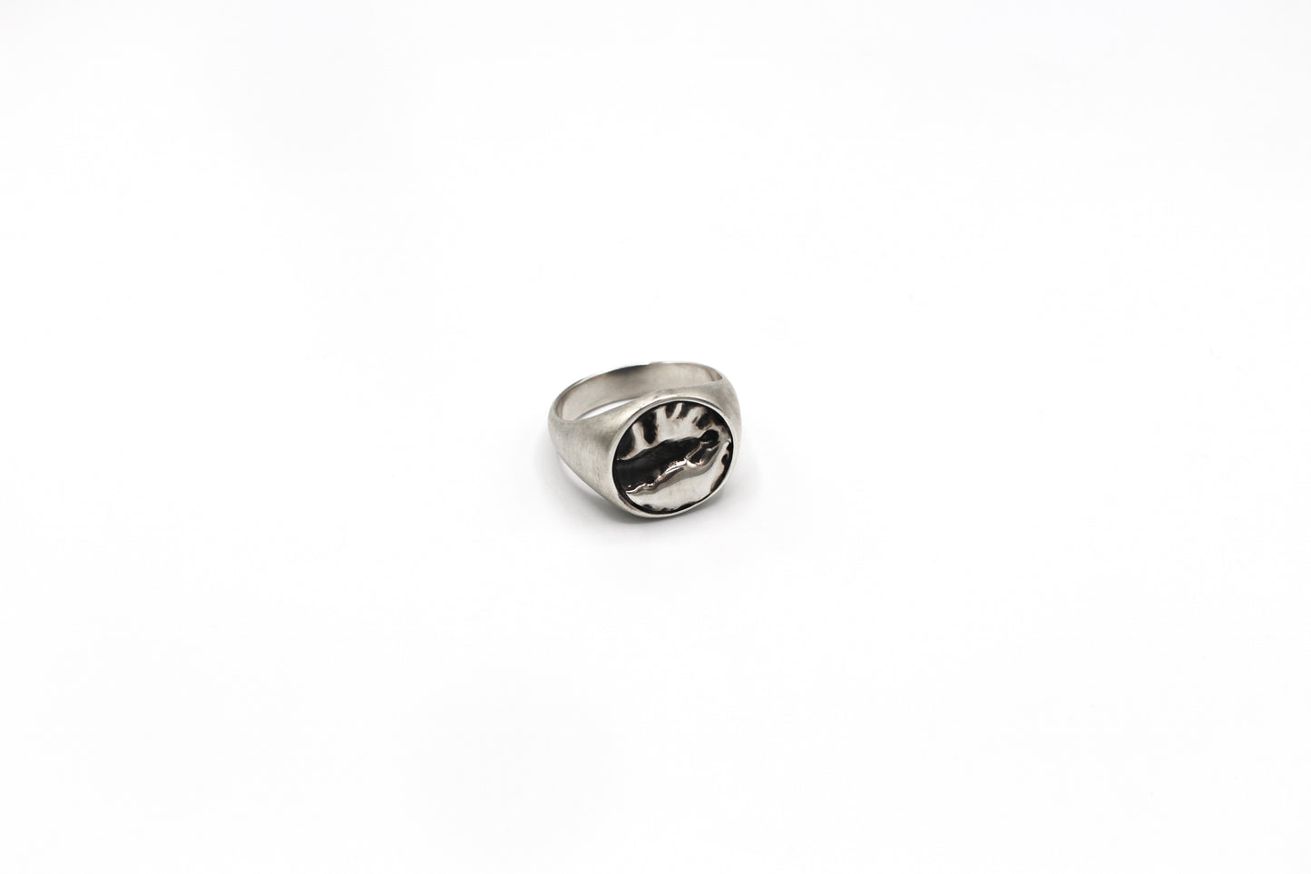 Bague chevalière argent 925 patiné - Punch