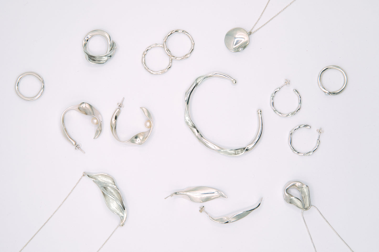 Boucle d'oreilles créoles argent 925 & perle - Flâne
