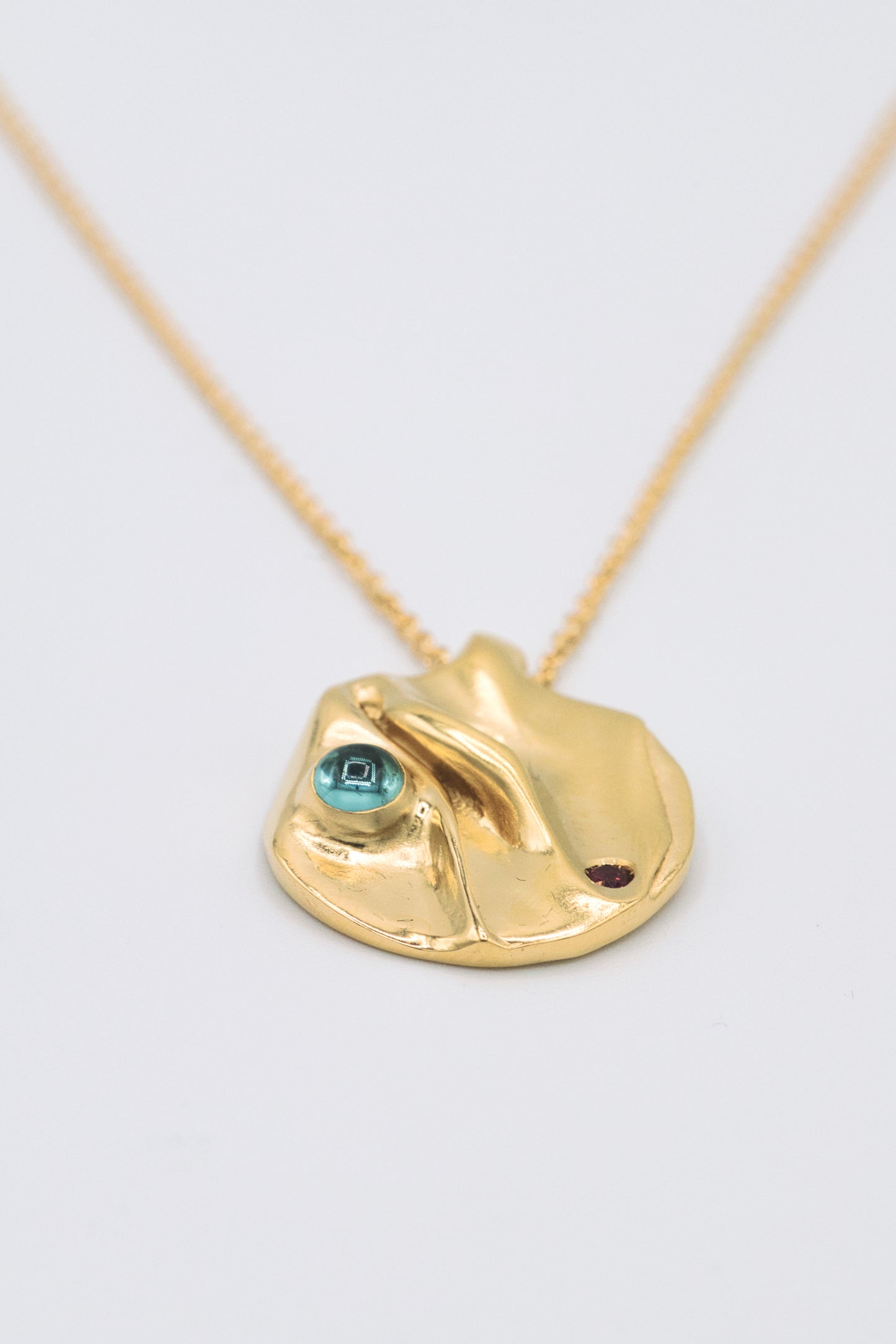 Collier médaille vermeil & pierres fines - Mutine