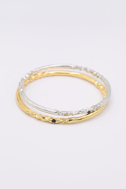 Bracelet jonc vermeil & pierres fines - Chamade