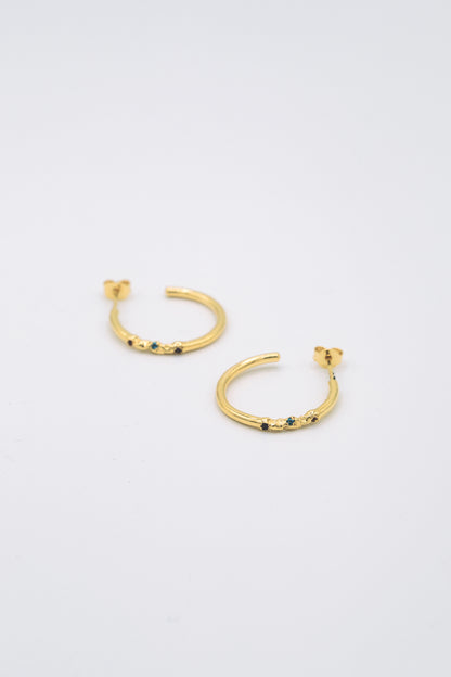 Boucles d'oreilles créoles vermeil & pierres fines - Chamade 1.0