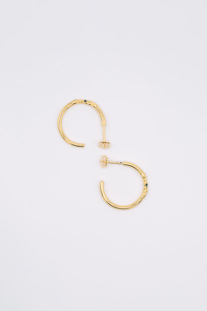 Boucles d'oreilles créoles vermeil & pierres fines - Chamade 1.0