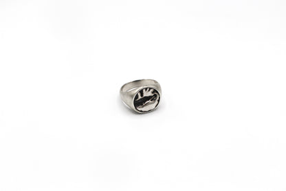 Bague chevalière argent 925 patiné - Punch