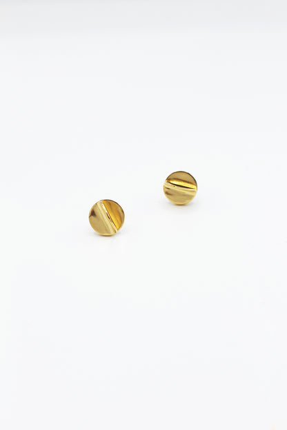 Boucles d'oreilles puces argent 925 plaqué or - Fricote