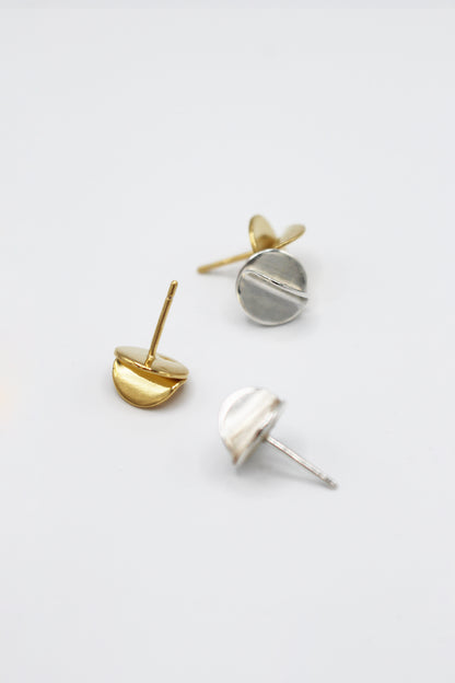 Boucles d'oreilles puces argent 925 plaqué or - Fricote